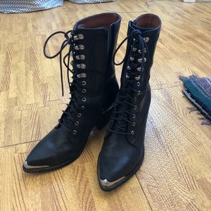 Jeffrey Campbell pointed lace-up boots